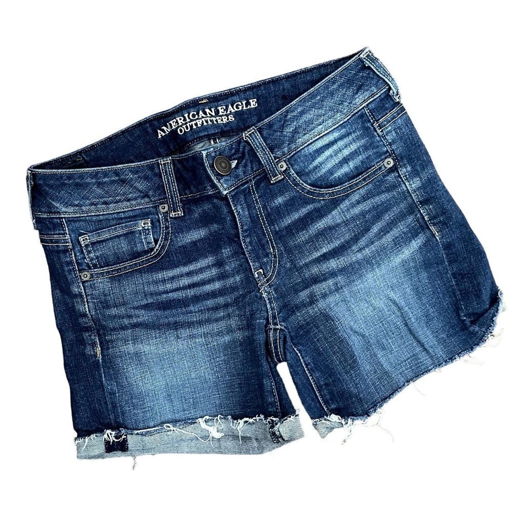 American Eagle stretch casual summer‎ denim jean shorts pockets cutoff cotton